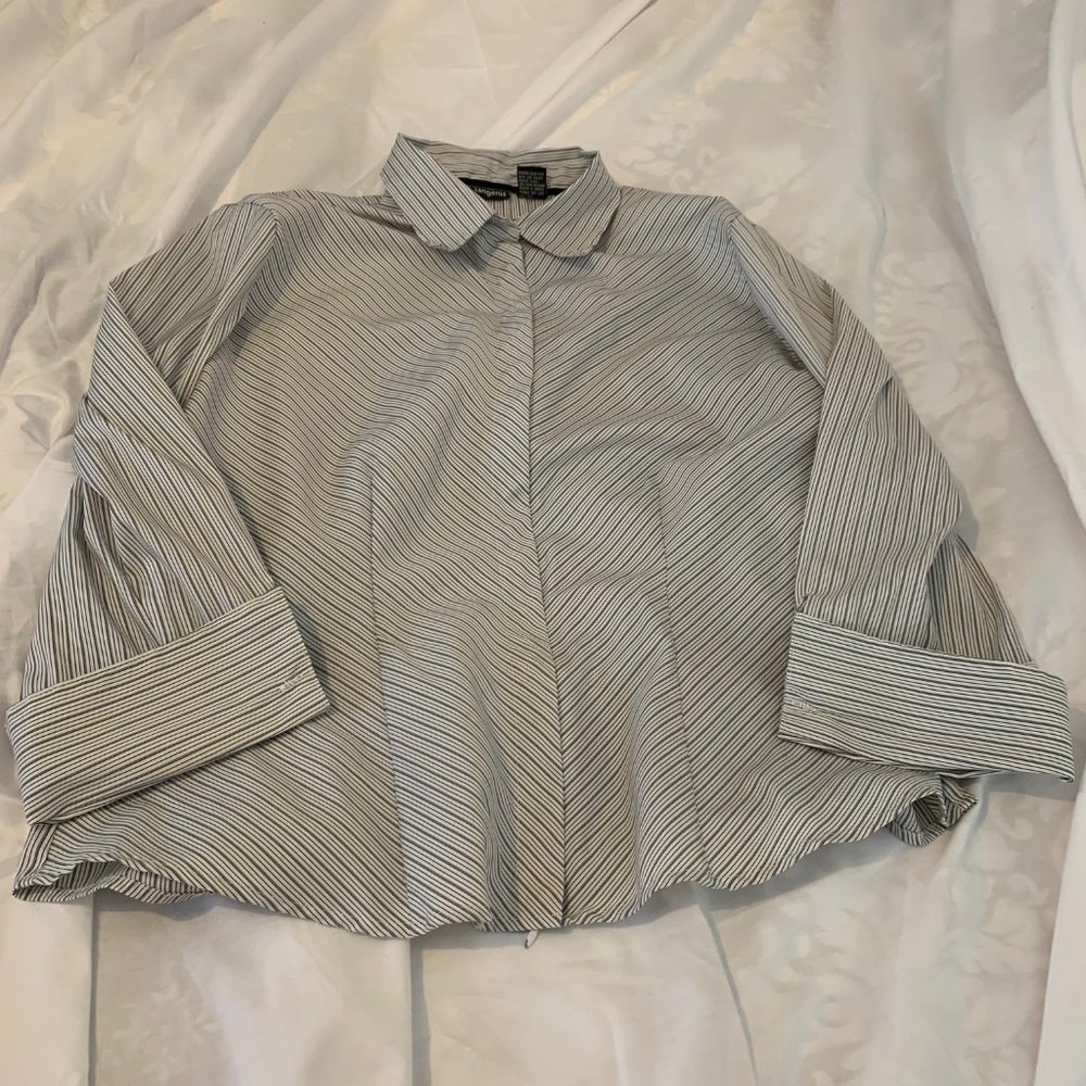 Tangents Front Zip 3/4 French Cuff Shirt Size XL